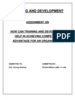 Training and Development: Assignment On