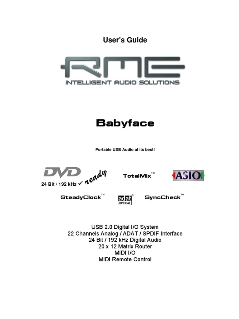 Babyface Manual | PDF | Device Driver | Electrical Connector