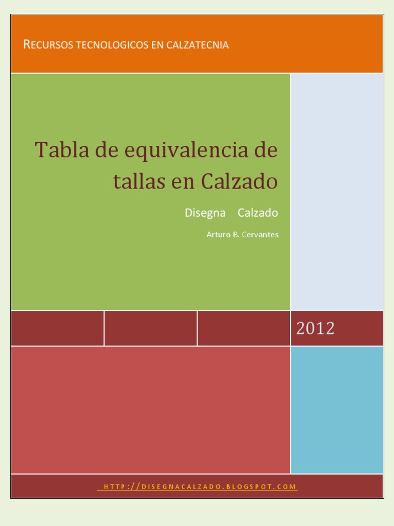 Tabla de Equivalencias de Tallas de Calzado | PDF | Bienes de consumo ...