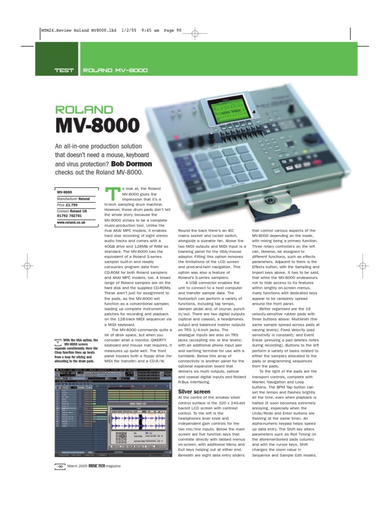 MV 8000 | PDF | Synthesizer | Sound Production Technology