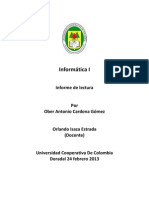 Informe de Lectura. Informática I