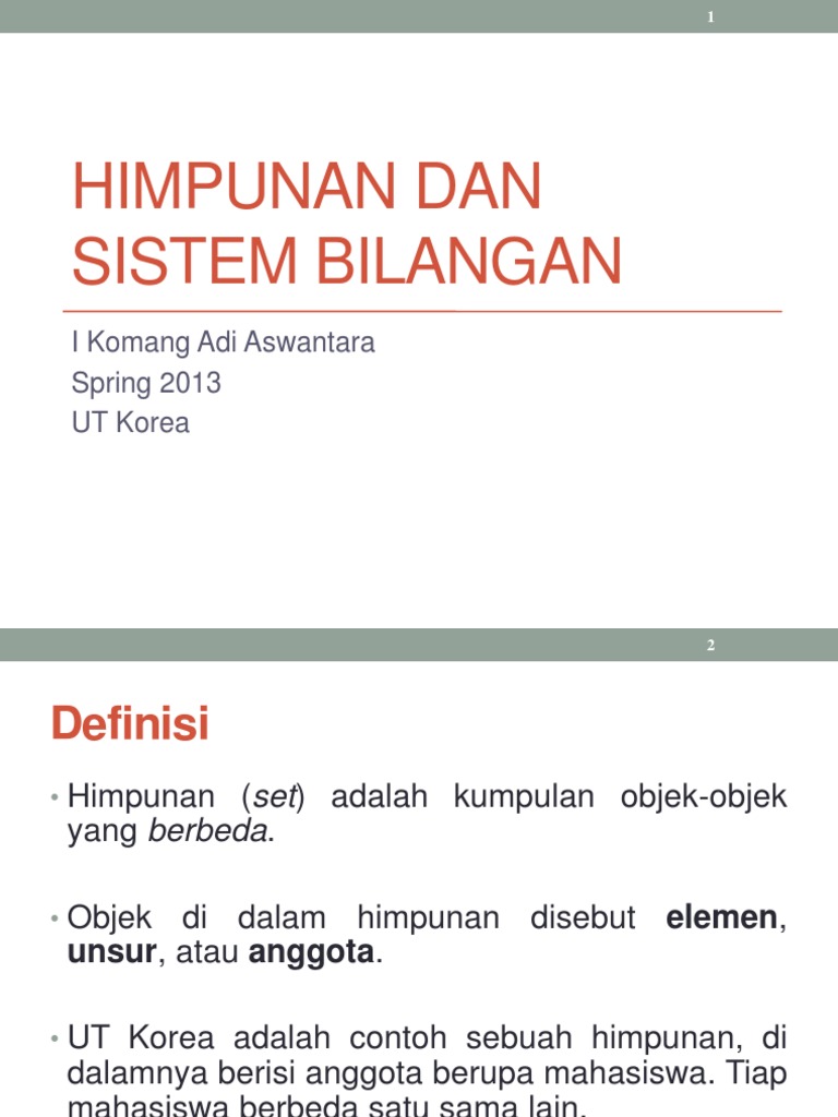 Himpunan Dan Sistem Bilangan