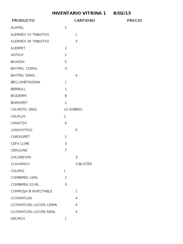 Veterinary Inventory Overview | PDF | Cooking, Food & Wine