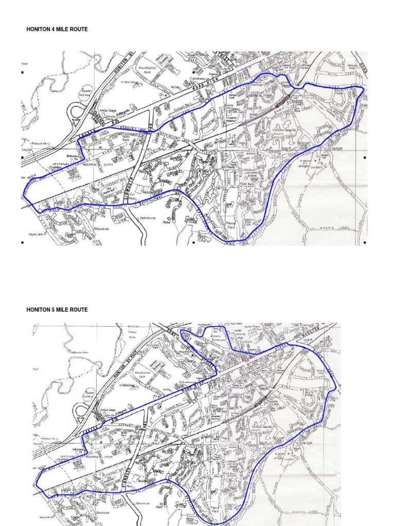 Honiton 4 & 5 Mile Routes | PDF | Home & Garden