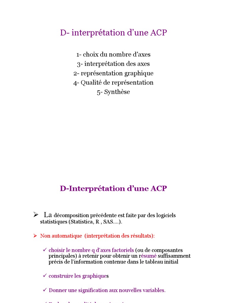 Interprétation et Analyse d'une ACP | PDF | Corrélation (statistiques ...