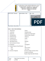 Form Deskripsi Mineral