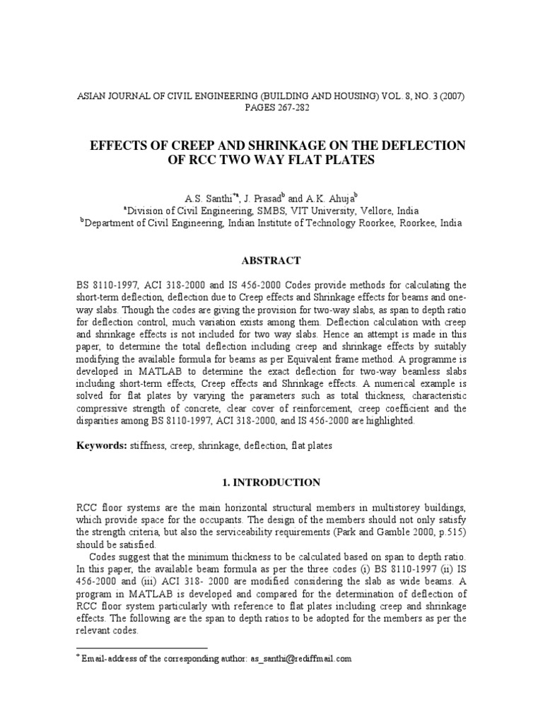 Deflection From Different Codes | PDF | Creep (Deformation) | Beam ...