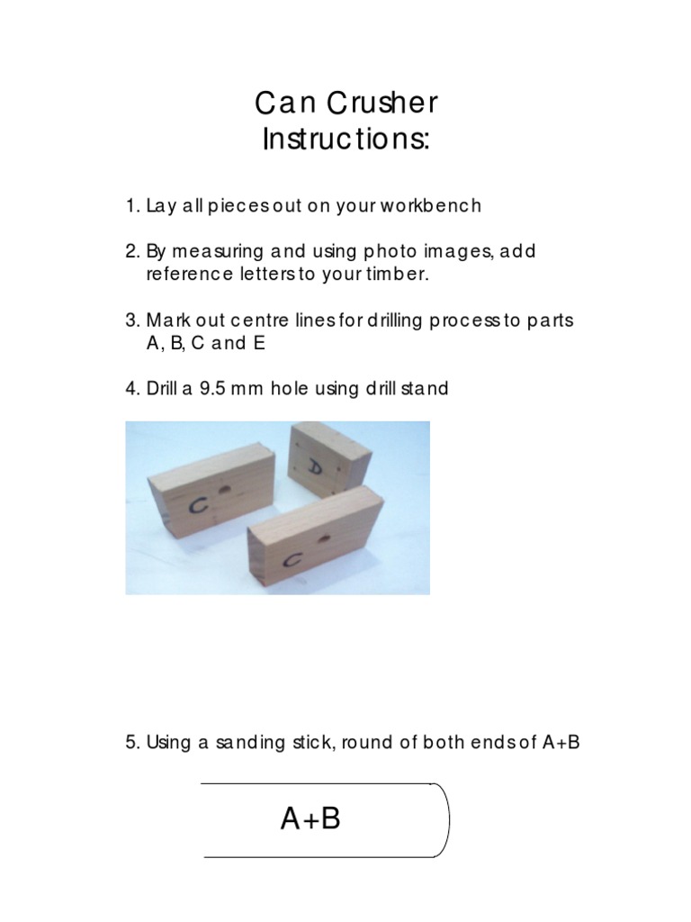 Can Crusher Instructions PDF Drill Woodworking