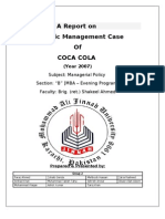 Coca Cola a Report on Strategic Management