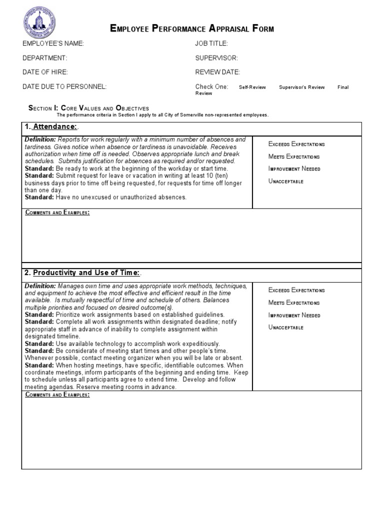 Performance EmployeePerformanceAppraisal | PDF | Performance Appraisal ...