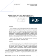 Politicas Urbanas para El Desarrollo y La Innovacion en Las Ciudades Intermedias