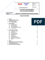 PROJECT STANDARD and SPECIFICATIONS Electrical Specifications For Packaged Equipment Rev01web