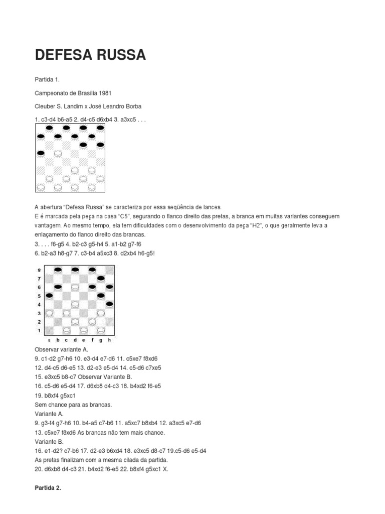 Segredos Do Jogo de Damas PDF, PDF, Aberturas (xadrez)