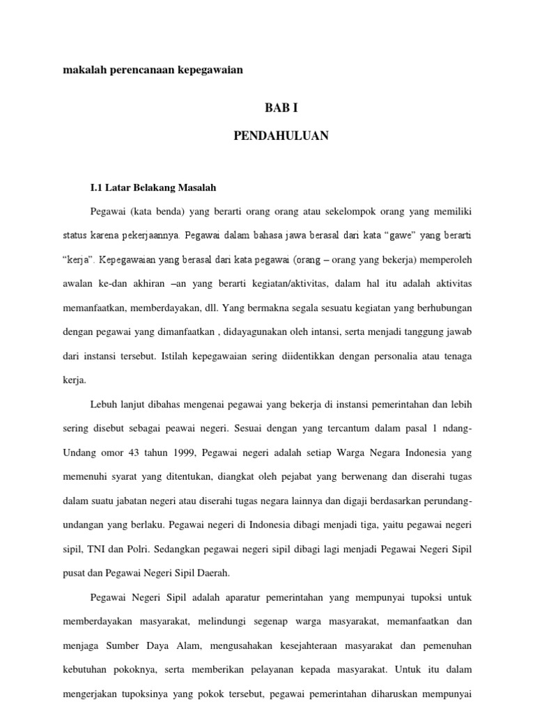 Makalah Perencanaan Kepegawaian