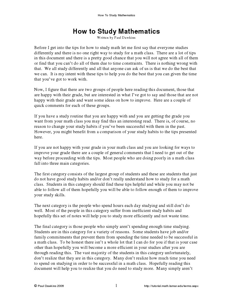 How To Study Math | PDF | Homework | Textbook