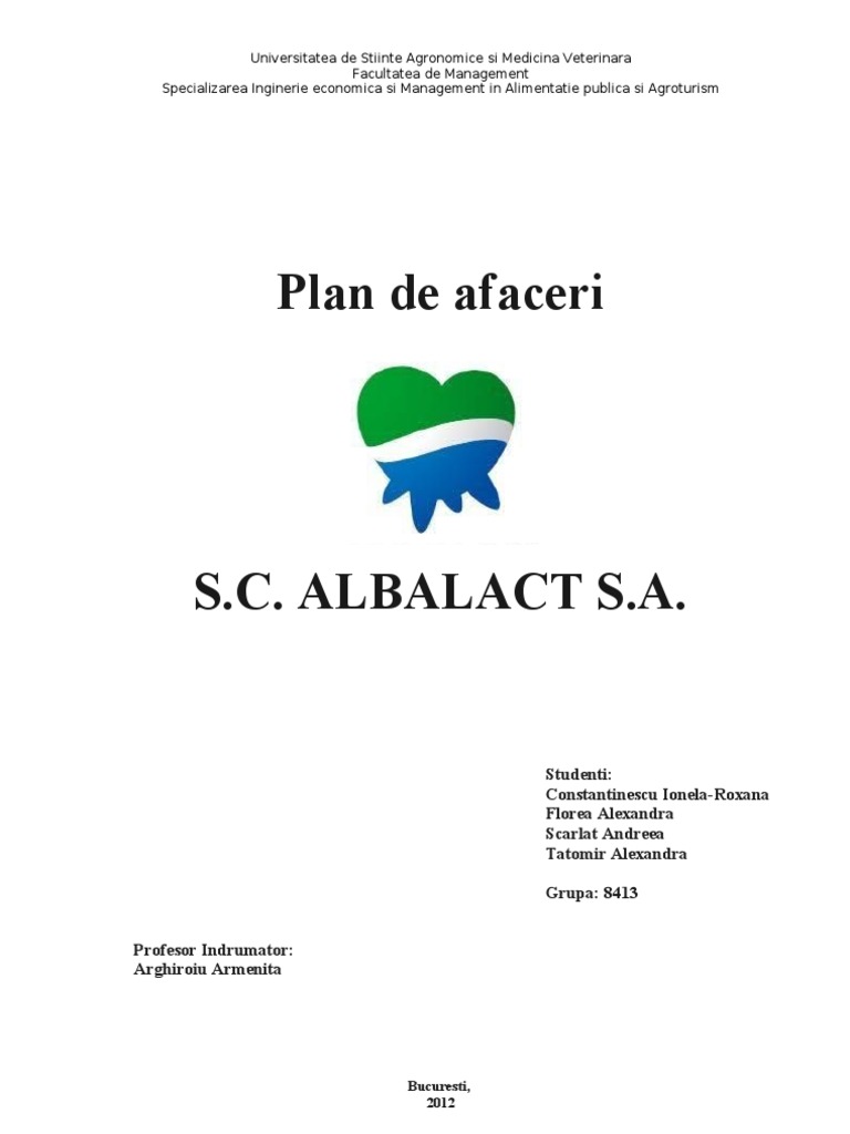 123481743 Plan De Afaceri Albalact