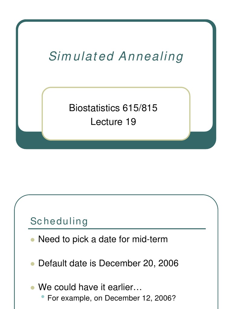 Simulated Annealing | PDF