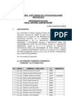 Convocatoria Oficial Unipol 2013