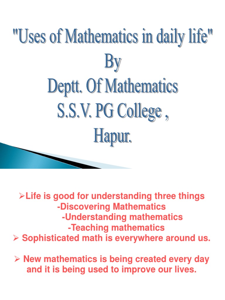 Uses of Mathematics in Daily Life | PDF | Discounts And Allowances ...