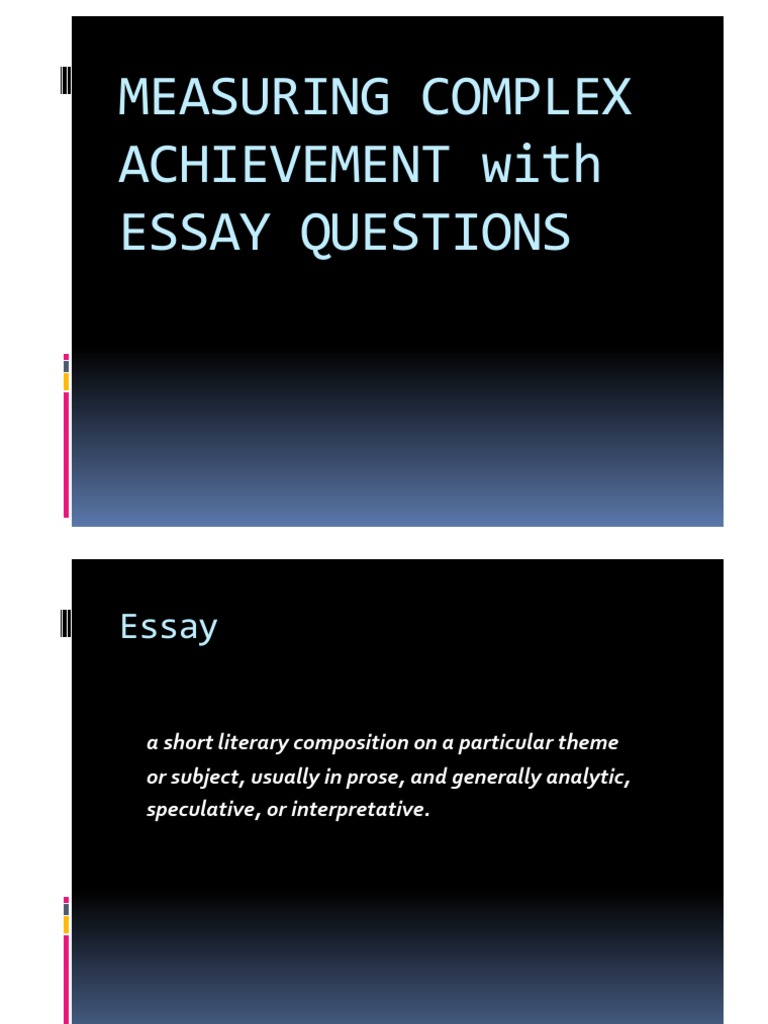 Understanding Restricted Essay Questions | PDF | Rubric (Academic) | Essays