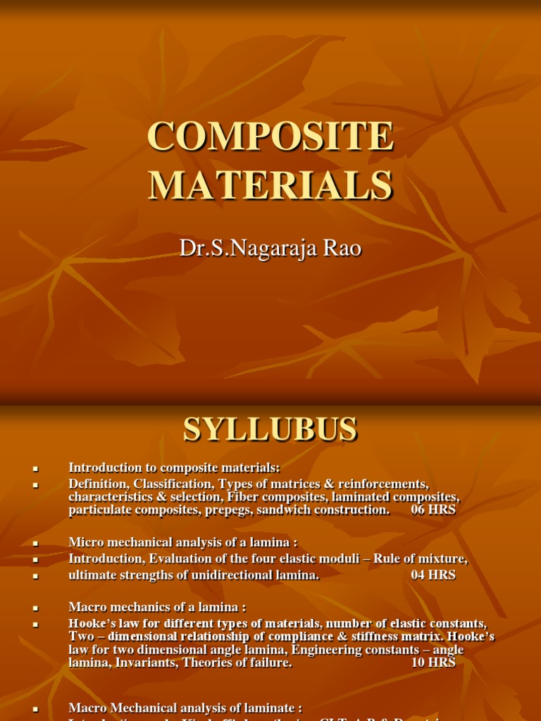 Overview of Composite Materials | PDF | Composite Material | Fibre ...