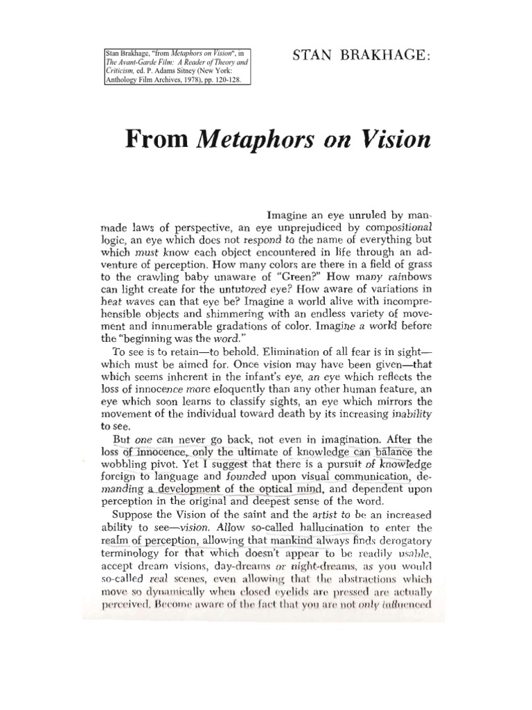 Brakhage metaphors on vision pdf outlook