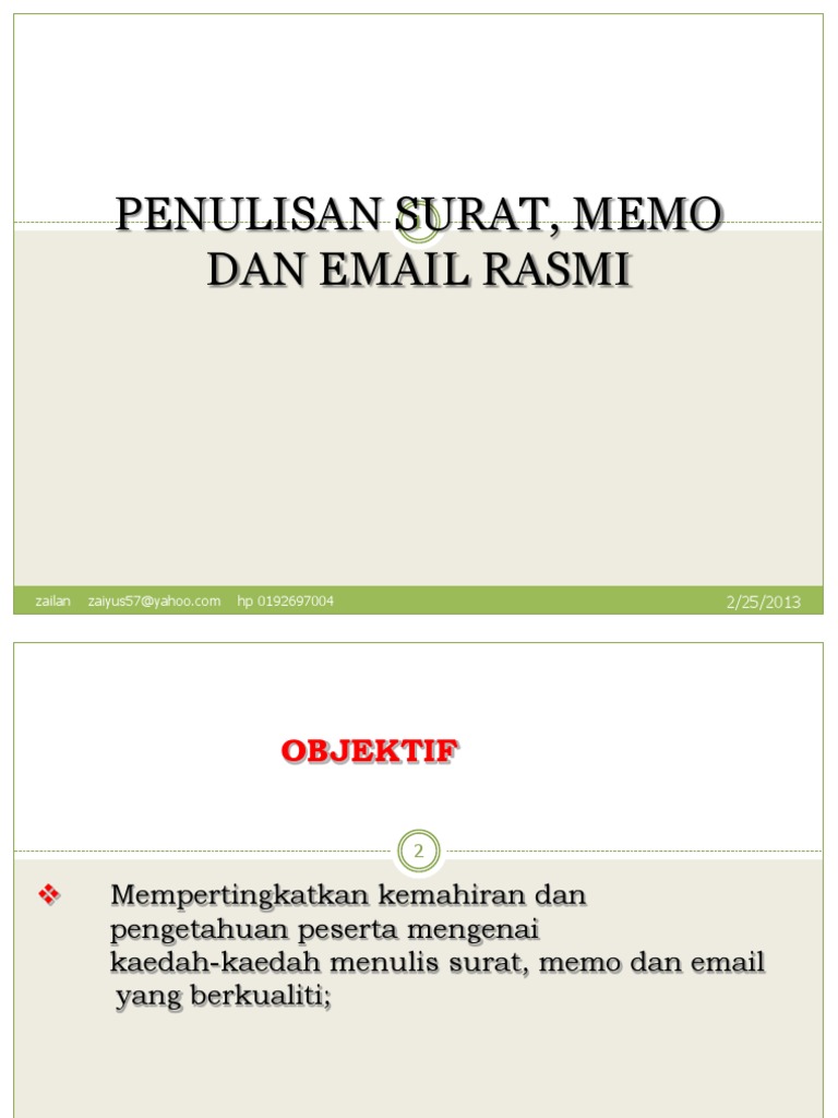 Penulisan Surat Memo Dan Email