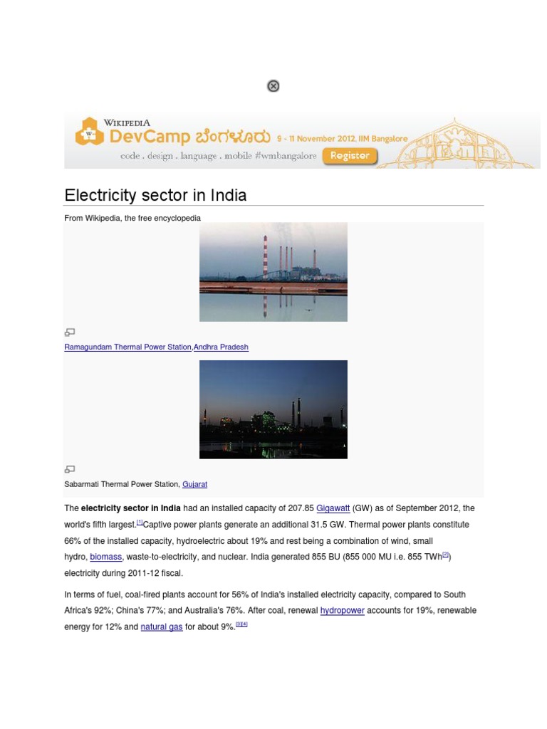 Electricity Sector in India | PDF | Nuclear Power | Hydroelectricity