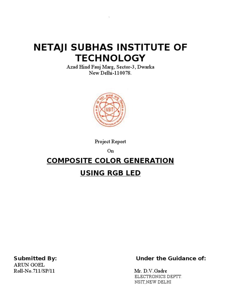 VHDL Project: Composite Color Generation Using RGB Led | PDF | Vhdl ...