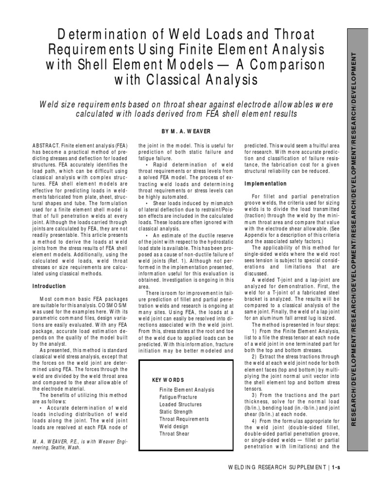 Weld Design by FEA | PDF