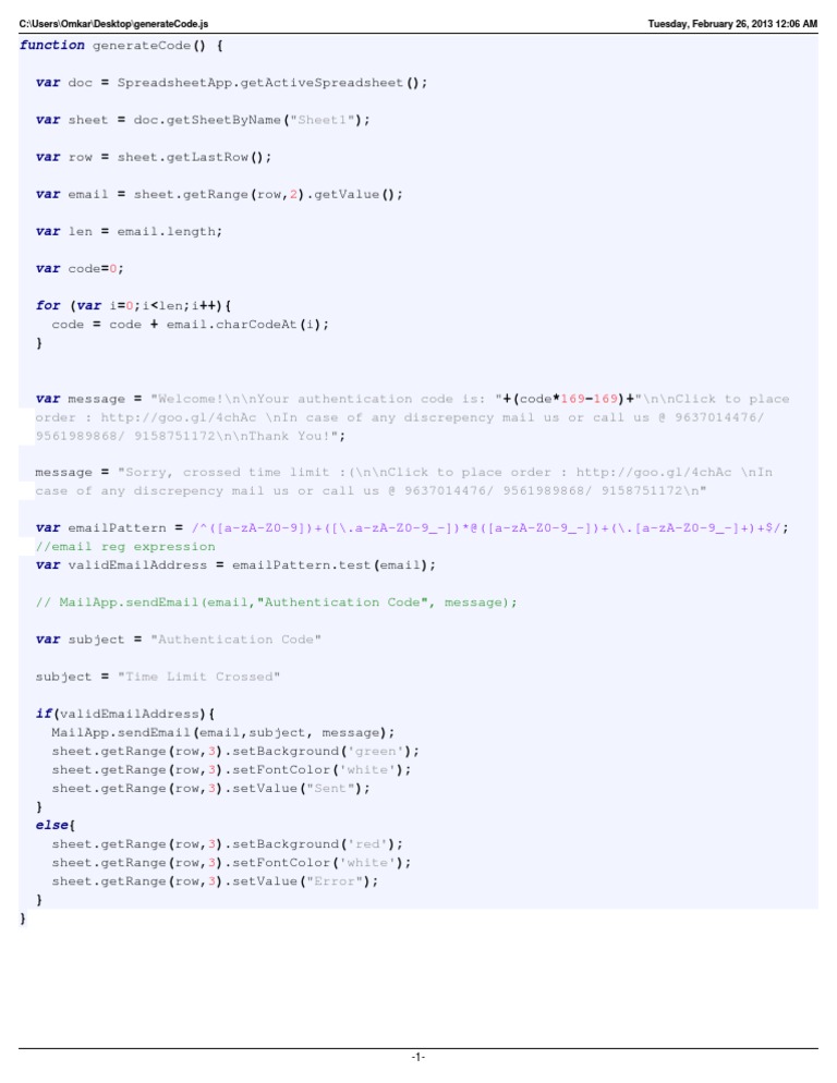 Generatecode PDF | PDF