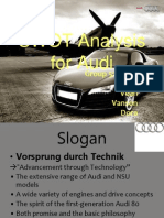 SWOT Analysis For Audi: Group 5: Joyce Gary Vean Vanson Dora