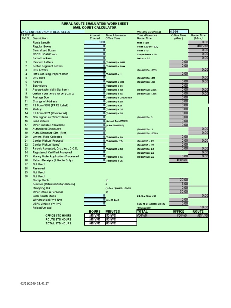 Mail Count Calculator - 2009 - FINAL | PDF | Business