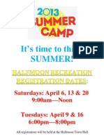 2013 Summer Camp Registration