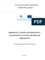 Moksliniu Tyrimu Metodologija Statistines Analizes Metodai Priemones N