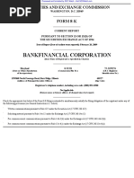 BankFinancial CORP 8-K (Events or Changes Between Quarterly Reports) 2009-02-20