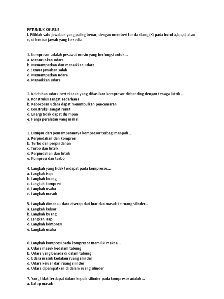 Soal Kompresor Objektif Docx