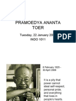 Pramoedya Ananta Toer: Tuesday, 22 January 2009 INDO 1011