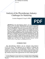 Analysis of The Physiotherapy Industry - Challenges For Marketing