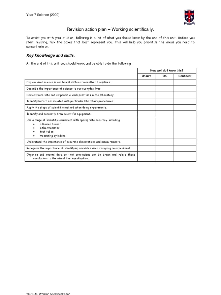 Year 7 Science Revision Guide | PDF