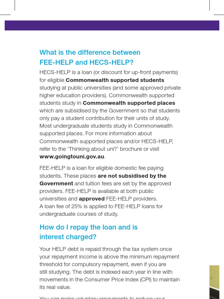 What Is The Difference Between FeeHelp and HecsHelp? Commonwealth Supported Students PDF
