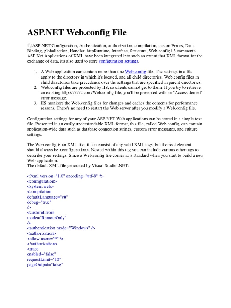 ASP Webconfig Full | PDF | Active Server Pages | Xml