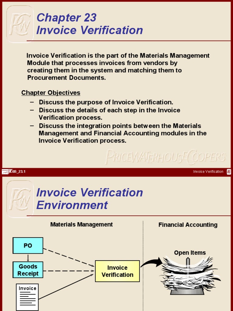 SAP Invoice Verification Process Overview | PDF | Invoice | Receipt