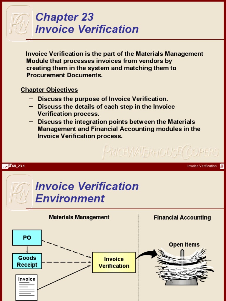 SAP MM - Invoice Verification