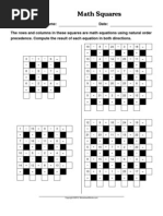 WorksheetWorks Math Squares 1