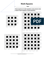 WorksheetWorks Math Squares 1