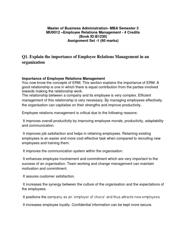 MU0012 - Employee Relations Management | PDF | Business
