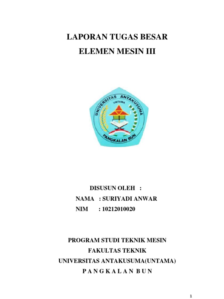 Laporan Elemen Mesin III Suriyadi Anwar