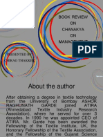 Book Review ON Chanakya ON Management: Presented by Chirag Thakker