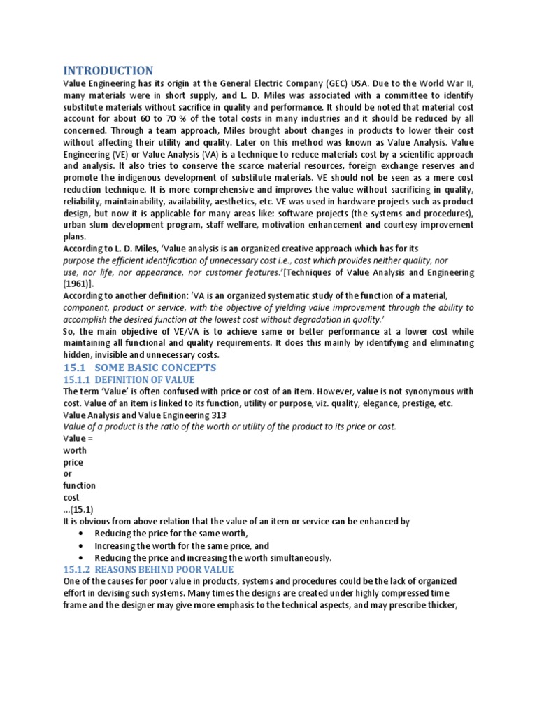 Understanding Value Engineering Basics | PDF | Evaluation | Function ...